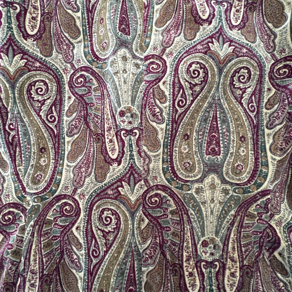 Vintage Ruff Hewn Bohemian Paisley Velvet Blazer Collared Size XL Multicolored - Picture 8 of 8